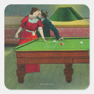 Ein Kuss weg vom Rot Quadratischer Aufkleber