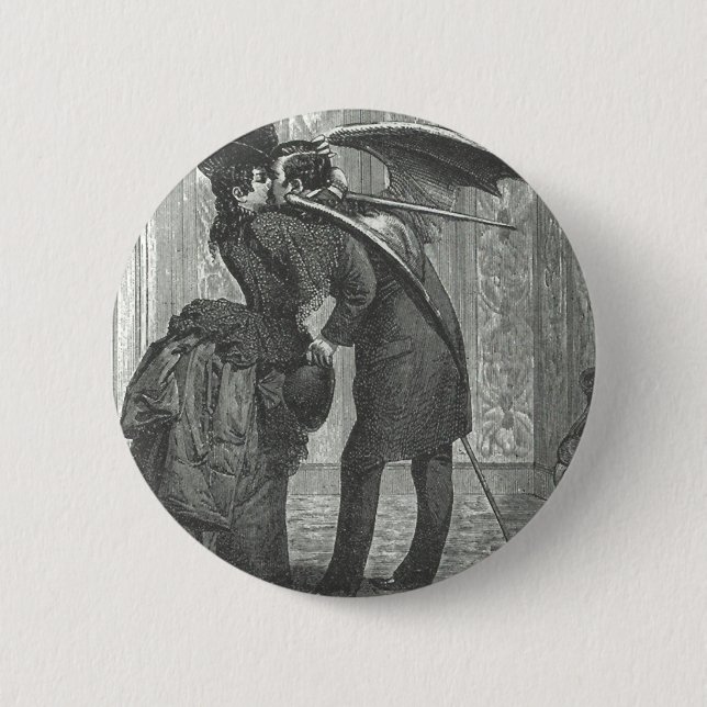 Ein Kussviktorianischer/gotischer Winged Vampire Button (Vorderseite)