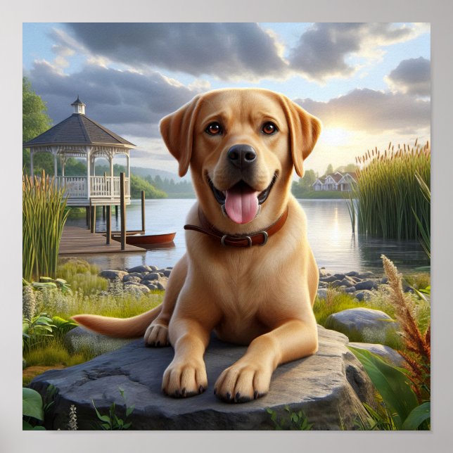 Ein Labrador-Retriever im Land Poster (Vorne)