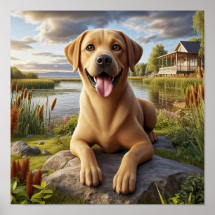Ein Labrador-Retriever im Land Poster