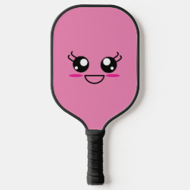 Ein Lächeln in Kawaii auf dem rosa Pickleball Padd Schläger
