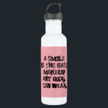 Ein Lächeln ist das beste Makeup, das jedes Mädche Edelstahlflasche<br><div class="desc">Einzigartig und trendy. Erstellen Sie eine Erklärung: Fangen Sie an zu träumen,  Inspiriert zu sein,  bleibe motiviert. Weitere Designs und passende Artikel sind in meinem Shop erhältlich.http://www.zazzle.com/thinkpositively*</div>