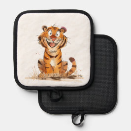 Ein Lächeln Tiger Topflappen