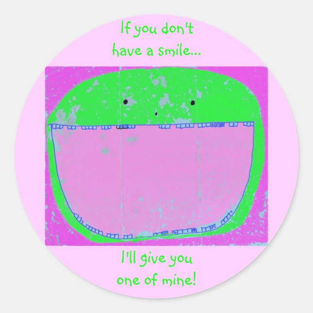 Ein Lächeln von mir Runder Aufkleber (Vorderseite)