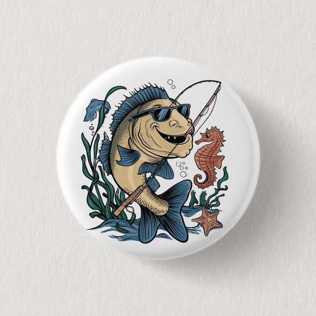 ein lächelnder Fisch Button (Vorderseite)