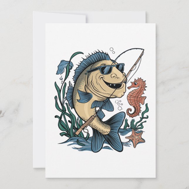 ein lächelnder Fisch Einladung (Vorderseite)