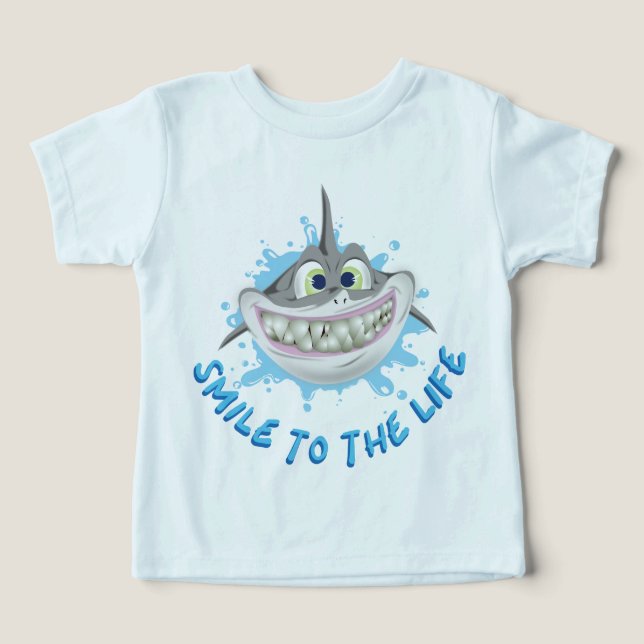 Ein lächelnder Hai im Cartoon-Stil - Lächeln Sie i (Design Vorderseite)