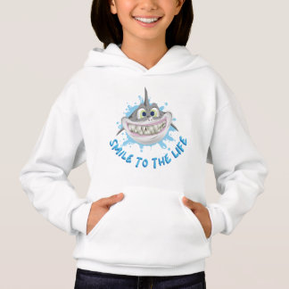 Ein lächelnder Hai im Cartoon-Stil - Lächeln Sie i Hoodie