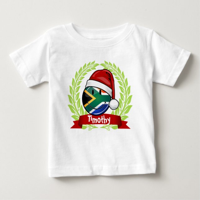 Ein lächelnder Weihnachtsstil der südafrikanischen Baby T-shirt (Vorderseite)
