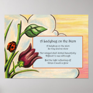 Ein Ladybug am Stem Poster