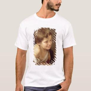 Ein ländlicher Junge, der auf einer Schwelle, T-Shirt