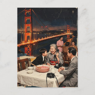 Ein landschaftliches Abendessen an der Brücke Mixe Postkarte