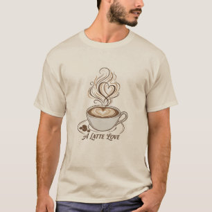 Ein Latte Liebe Kaffeeliebhaber Herren Grafik T-Sh T-Shirt