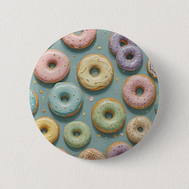 Ein Launiger Pastell-Donut-Traum Button (Vorderseite)