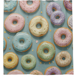 Ein Launiger Pastell-Donut-Traum Duschvorhang