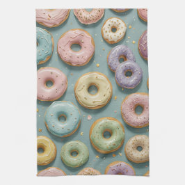 Ein Launiger Pastell-Donut-Traum Geschirrtuch