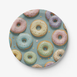 Ein Launiger Pastell-Donut-Traum Pappteller