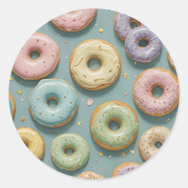Ein Launiger Pastell-Donut-Traum Runder Aufkleber