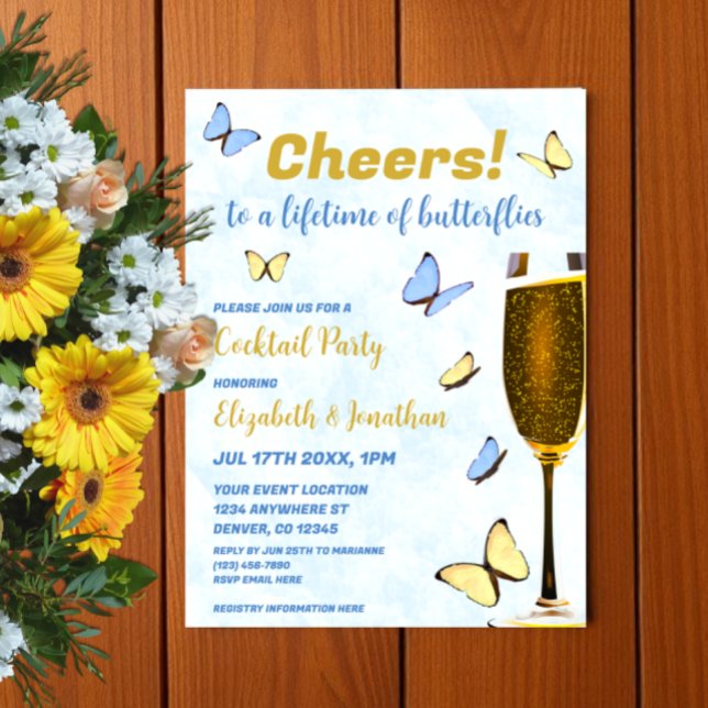 Ein Leben für Schmetterlinge beim Hochzeitscocktai Einladung (Von Creator hochgeladen)