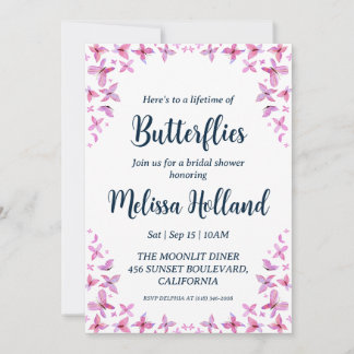 ein Leben lang Schmetterlinge Braudusche einladen Einladung