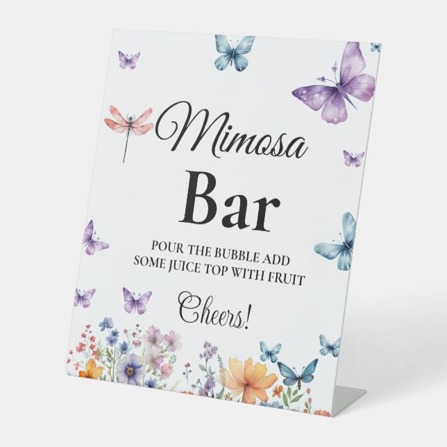 Ein Leben lang Schmetterlinge Bridal Mimosa Bar Si Sockelschild (Vorderseite)