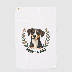 Ein Leben Retten Einen Hund Adoptieren Vintage Ret Golfhandtuch