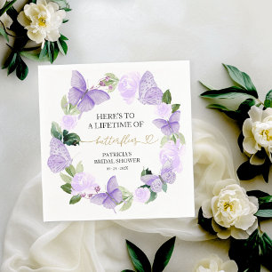 Ein Leben voller Schmetterlinge Lila Brautdusche Serviette