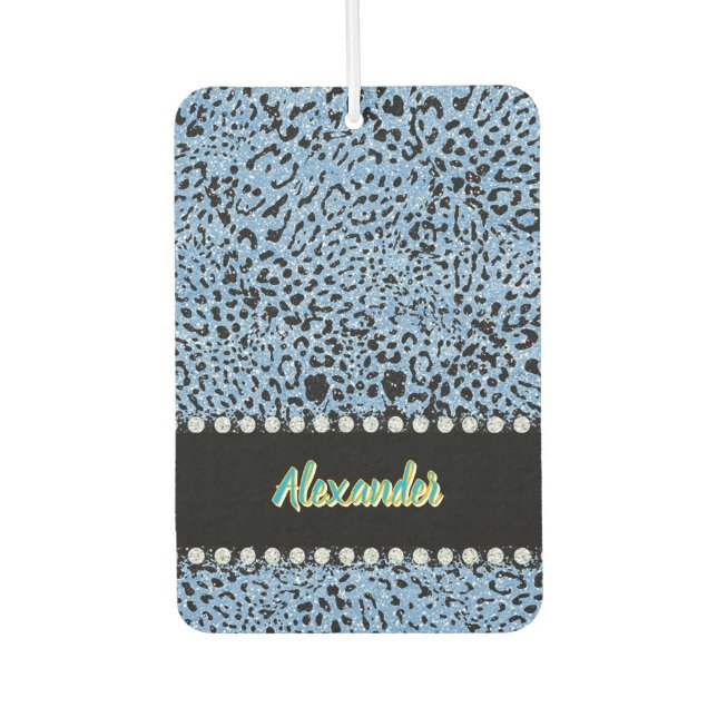 Ein lebendiger Jaguar in einzigartiger Tierschrift Autolufterfrischer (Vorderseite)