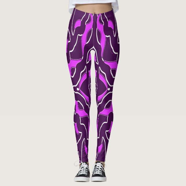 Ein lebendiger Multicolor "Ratti_Creative_Arts" Leggings (Vorderseite)