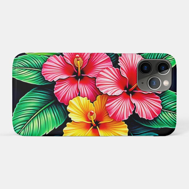 Ein lebendiger tropischer Hibiskus Case-Mate iPhone Hülle (Rückseite (Horizontal))
