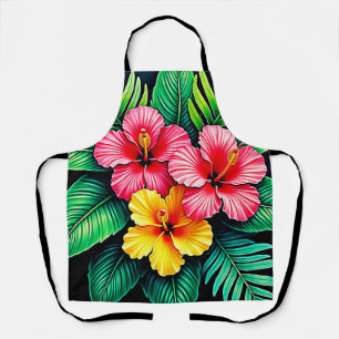 Ein lebendiger tropischer Hibiskus Schürze