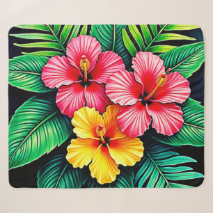 Ein lebendiger tropischer Hibiskus Sherpadecke
