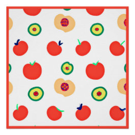 Ein lebendiges Äpfel-Fruchtdesign Poster
