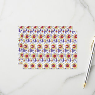 Ein lebendiges Design mit gelben und orangen Kreat RSVP Karte