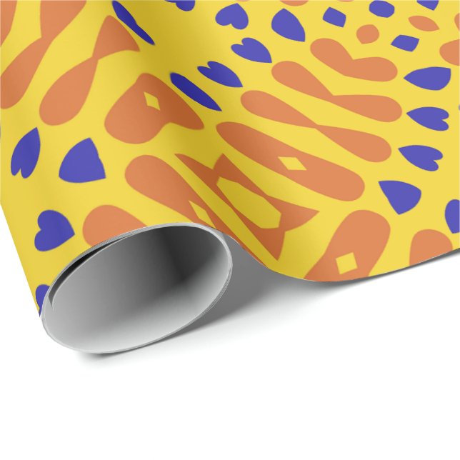 Ein lebendiges geometrisches Muster mit sich wiede Geschenkpapier (Rolleneckpunkt)