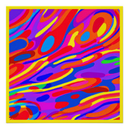 Ein lebendiges Kunstwerk mit bunten Motiven Poster