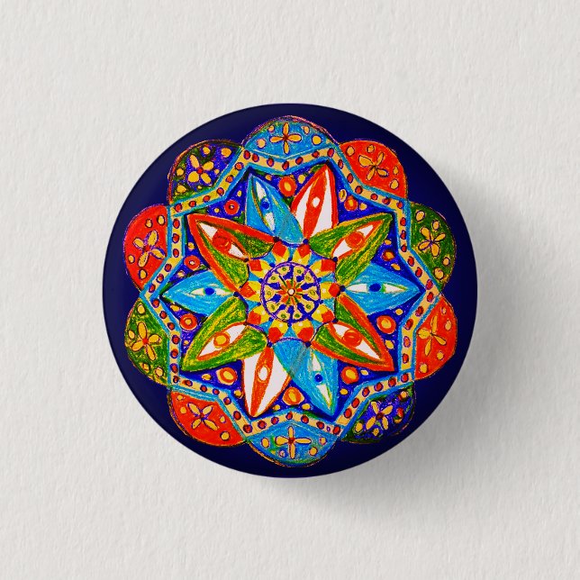Ein lebendiges Mandala  Button (Vorderseite)