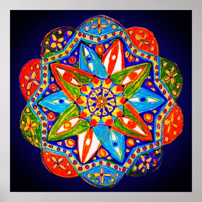 Ein lebendiges Mandala  Poster (Vorne)