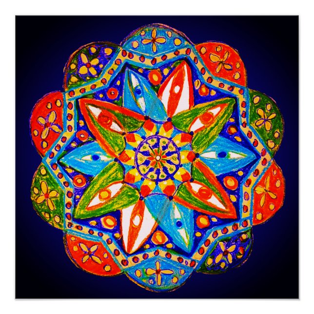 Ein lebendiges Mandala  Poster (Vorderseite)