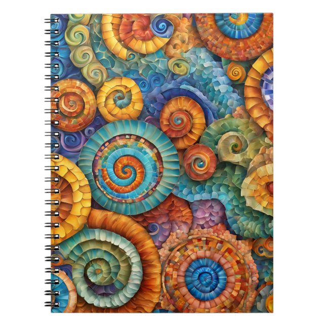 Ein lebendiges Notebook mit Spiral Mosaic Design Notizblock (Vorderseite)