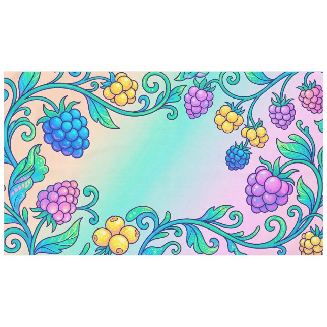 Ein lebendiges psychedelisches Beerenmuster  Tischdecke (Vorderseite (Horizontal))