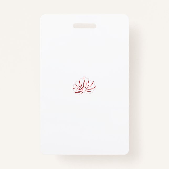 Ein lebendiges rot-schwarzes Blumendesign mit Ausweis (Rückseite)