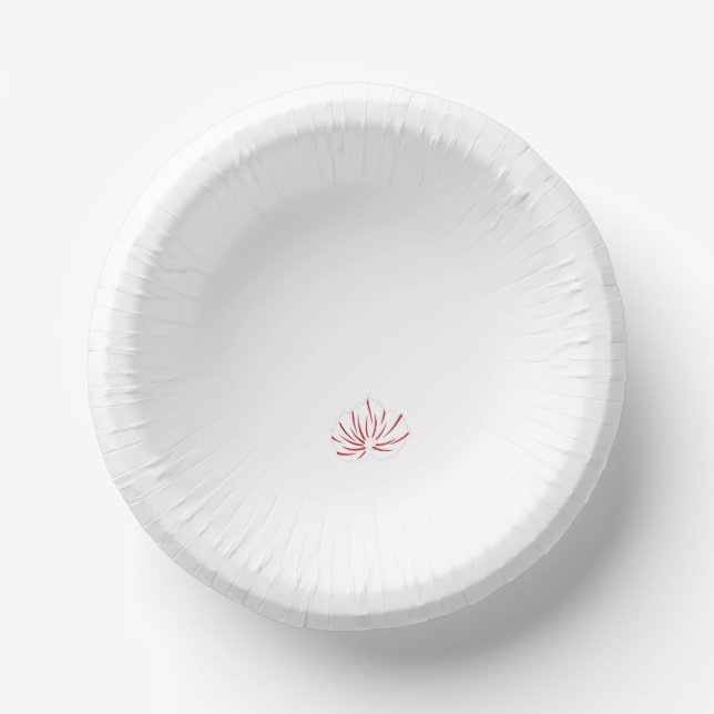Ein lebendiges rot-schwarzes Blumendesign mit Pappteller (Vorderseite)