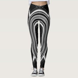 Ein lebendiges Schwarz-Weiß "Ratti_Creative_Arts" Leggings