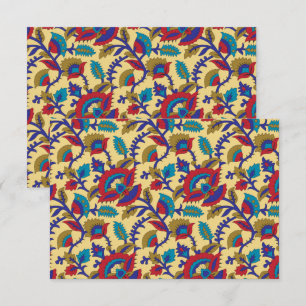 Ein lebendiges Stück Textilkunst mit fett roten Au Dankeskarte