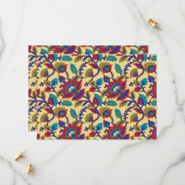 Ein lebendiges Stück Textilkunst mit fett roten Au Save The Date