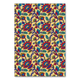 Ein lebendiges Stück Textilkunst mit fett roten Au Tischnummer