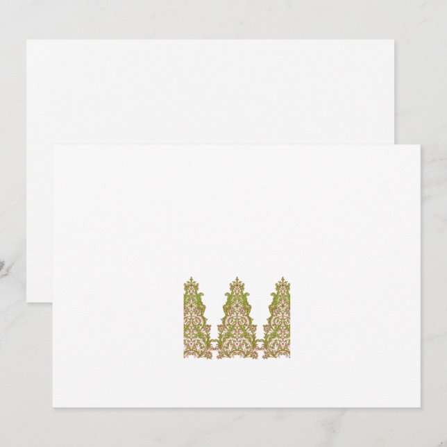 Ein lebendiges, symmetrisches Blumendesign mit Einladung (Vorne/Hinten)