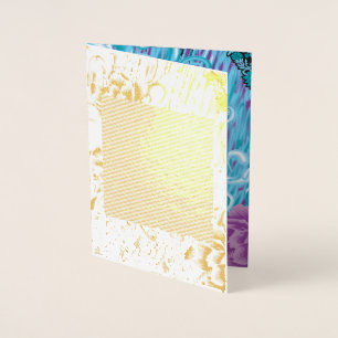 Ein lebendiges Textildesign mit lila und turq-Char Folienkarte