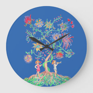 Ein Lebensbaum Große Wanduhr
